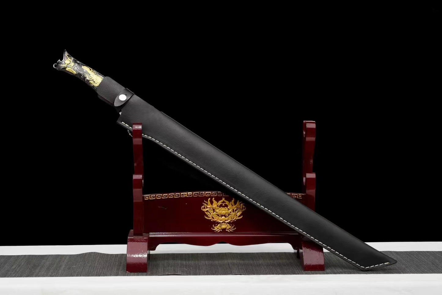 (No Sharp Blade) Japanese Dagger High Manganese Steel Samurai Straight Sword Katana Samurai