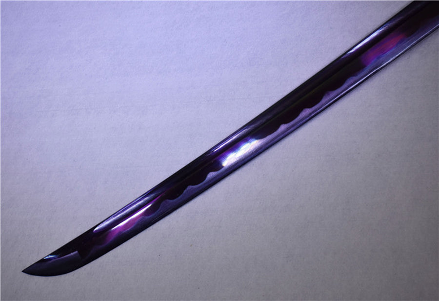 (No Sharp Blade)Hand forged High Manganese Steel Japanese Purple Samurai Katana Sword