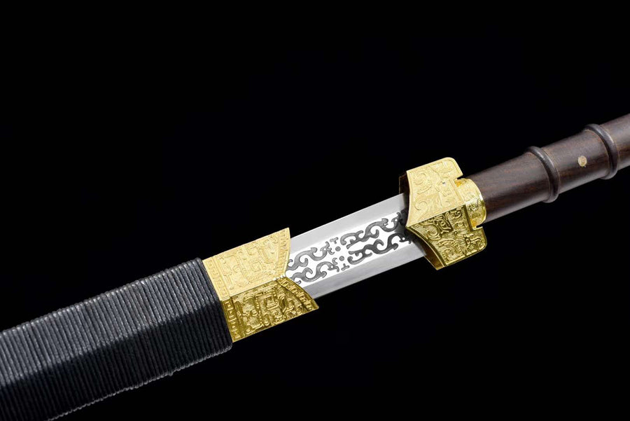 (No Sharp Blade) Han Sword High Manganese Steel Samurai Straight Swords Katana Samurai