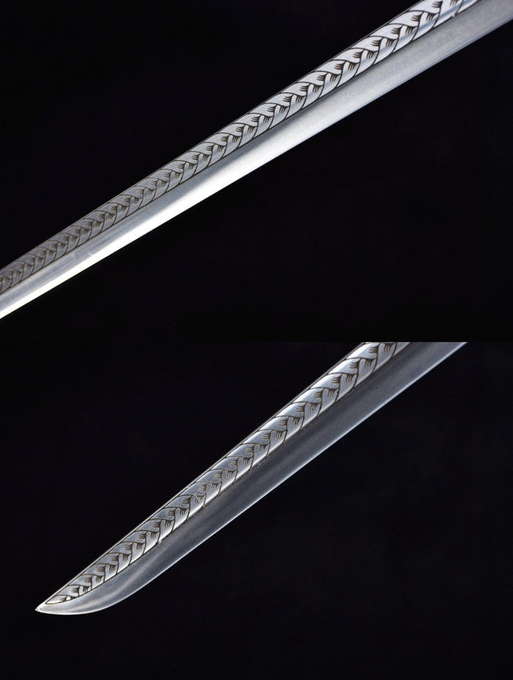 (No Sharp Blade) Japanese 7cr17 Hanada Samurai Straight Sword Katana Samurai