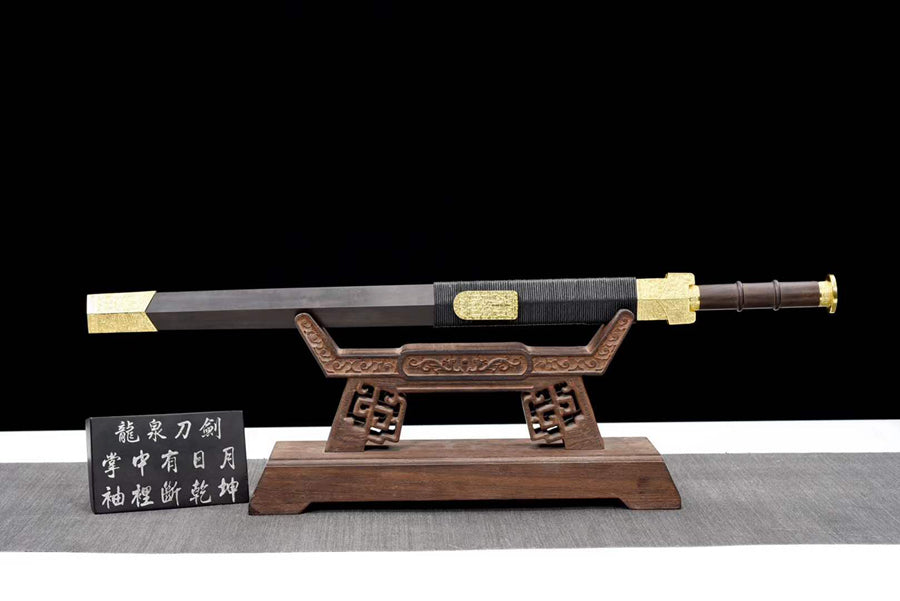 (No Sharp Blade) Han Sword High Manganese Steel Samurai Straight Swords Katana Samurai