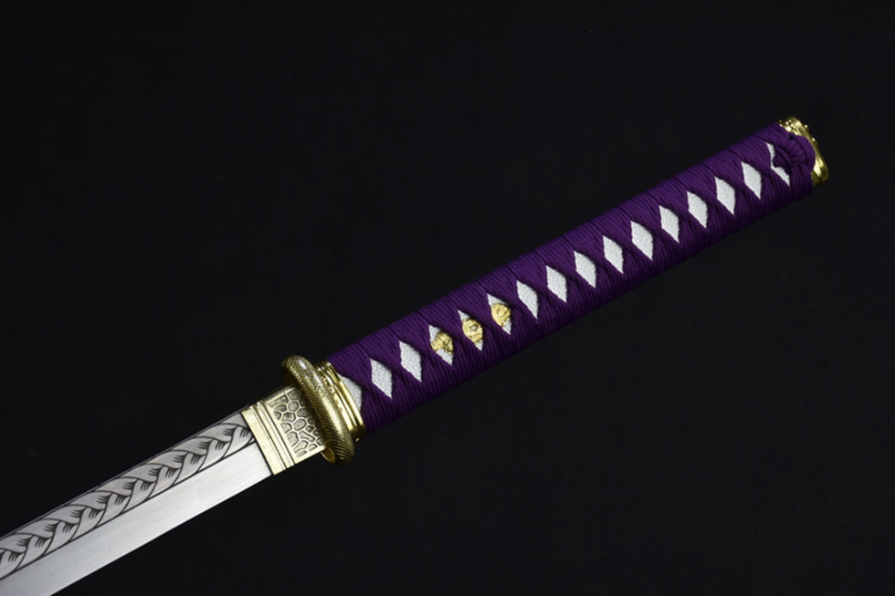 (No Sharp Blade) Japanese 7cr17 Hanada Samurai Straight Sword Katana Samurai