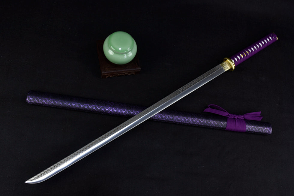 (No Sharp Blade) Japanese 7cr17 Hanada Samurai Straight Sword Katana Samurai