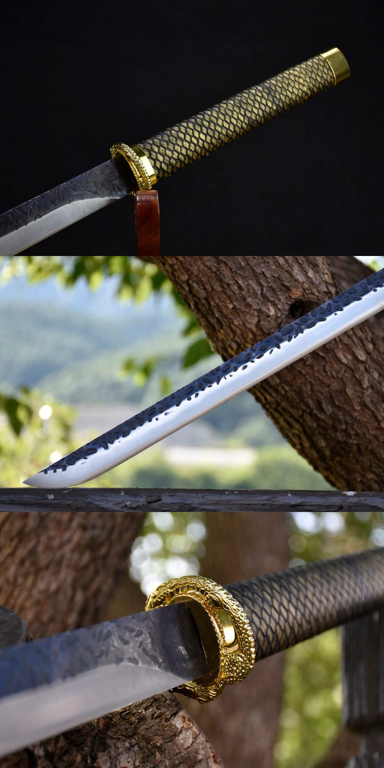 (No Sharp Blade)Hand forged High Manganese Steel Japanese Sword Katana Samurai