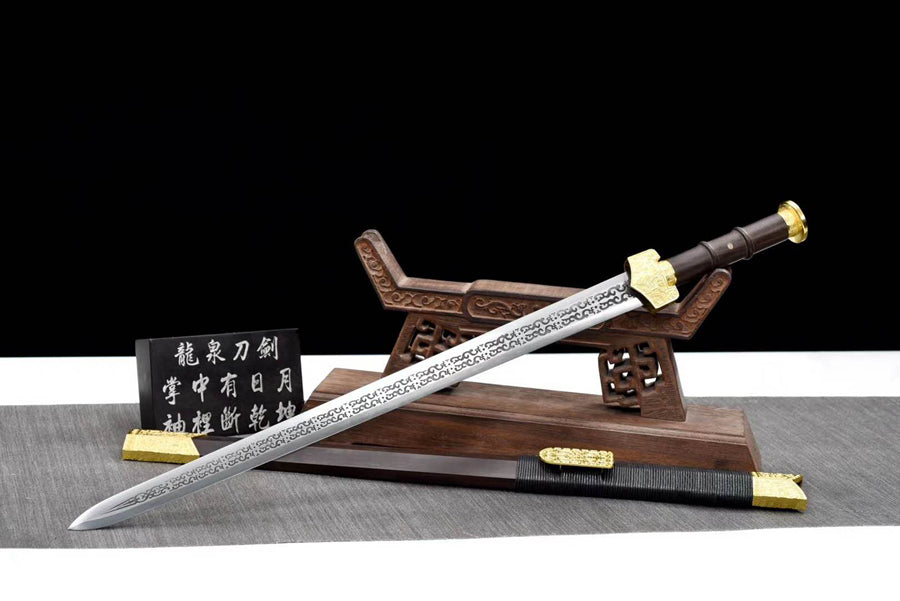 (No Sharp Blade) Han Sword High Manganese Steel Samurai Straight Swords Katana Samurai