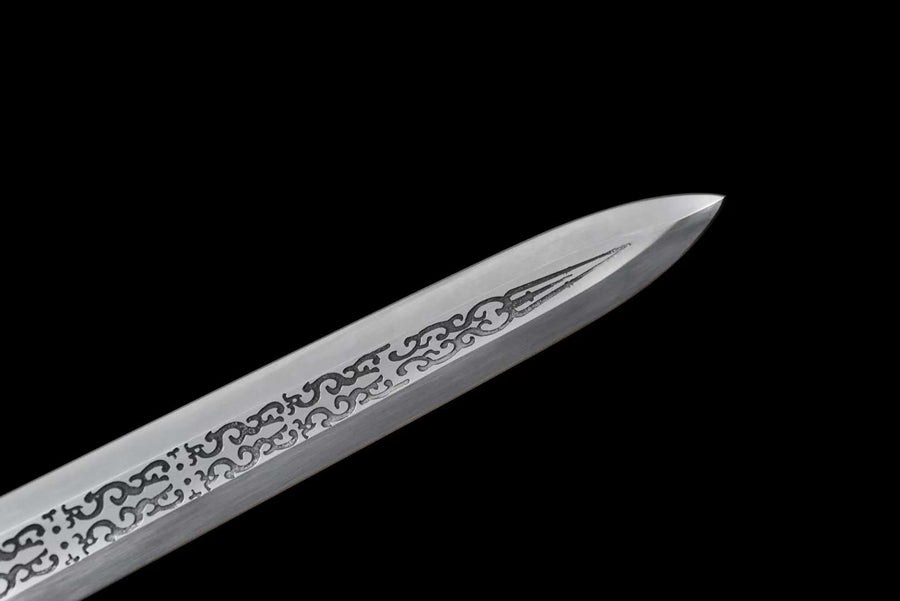(No Sharp Blade) Han Sword High Manganese Steel Samurai Straight Swords Katana Samurai
