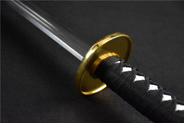 (No Sharp Blade)Hand forged High Manganese Steel Japanese Golden Samurai Sword Katana
