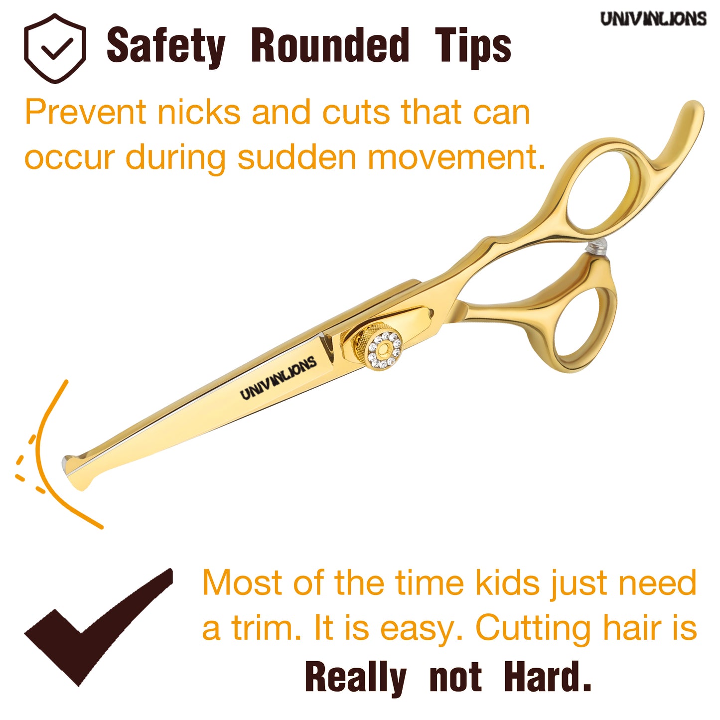 Univinlions Hair Cutting Shears Round Tips