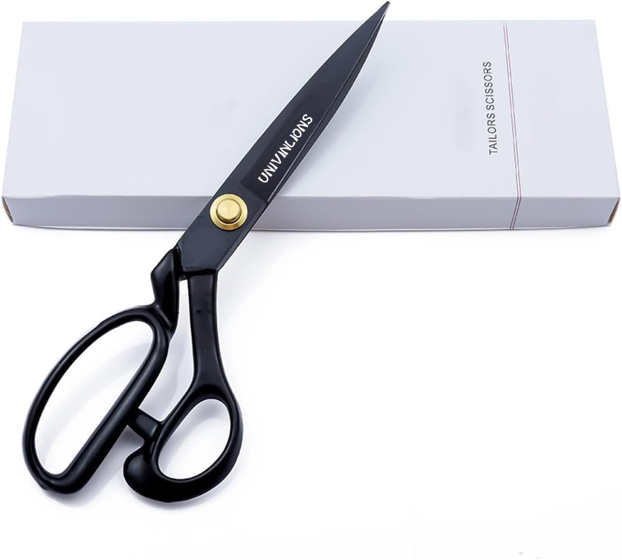 Univinlions Sewing Scissors-Heavy Duty, Black Tailor Scissors, Shears for Fabric, Leather, Raw Materials