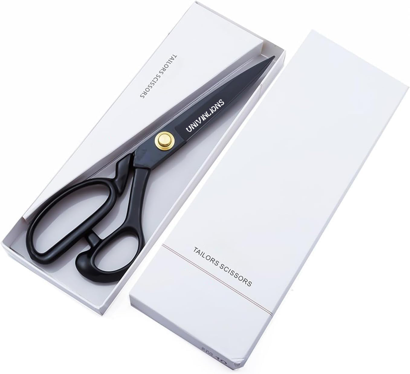 Univinlions Sewing Scissors-Heavy Duty, Black Tailor Scissors, Shears for Fabric, Leather, Raw Materials