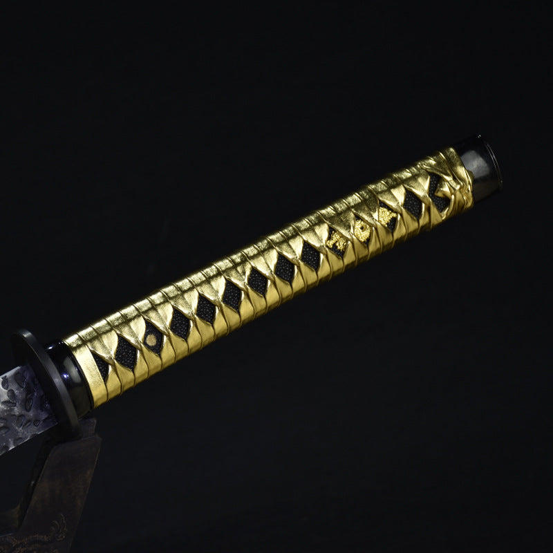 Hand Forged High Manganese Steel Black Katana Real Japanese Samurai Sword  Sharp