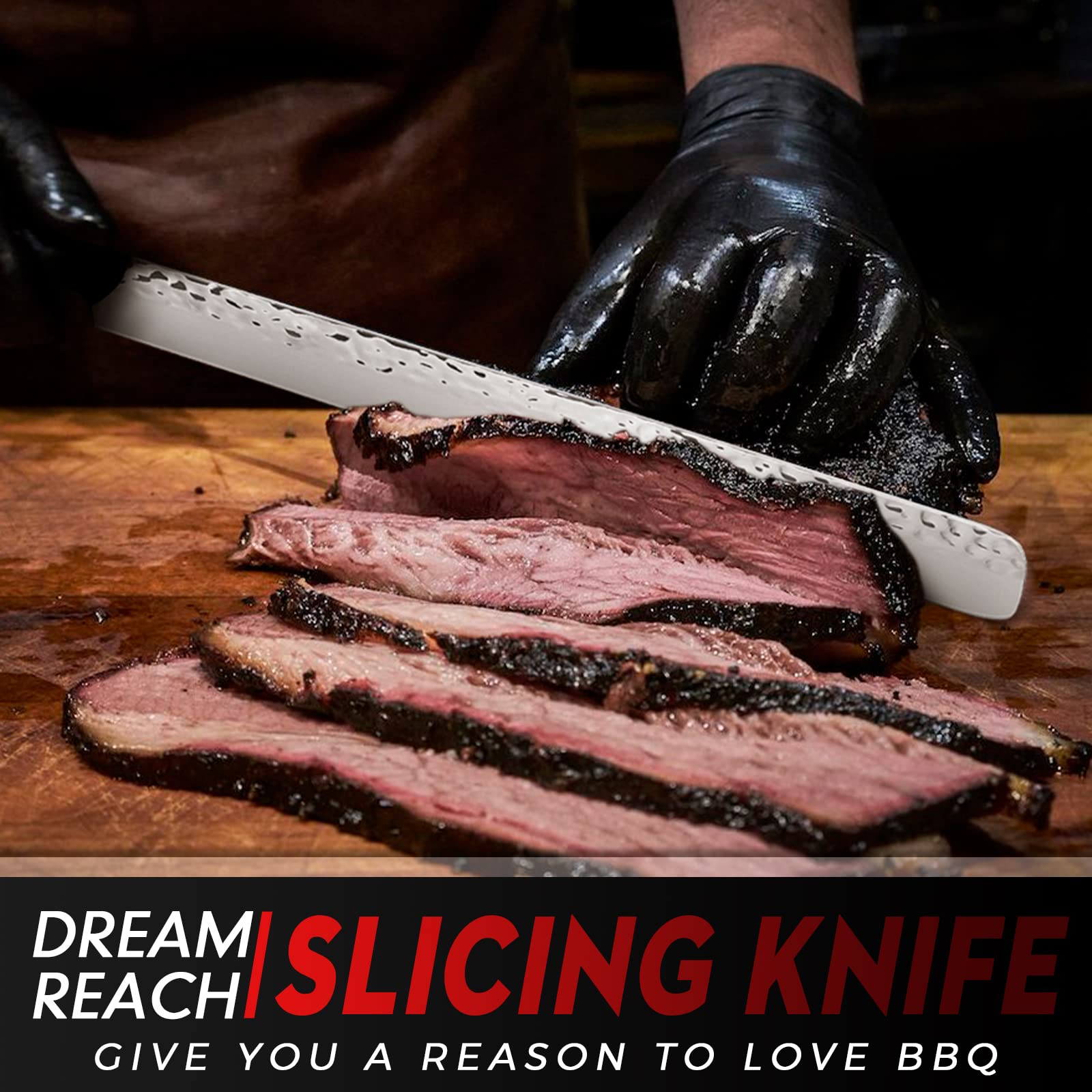 Stainless Steel Slicing Knife Brisket Beef BBQ Carving Best Meat