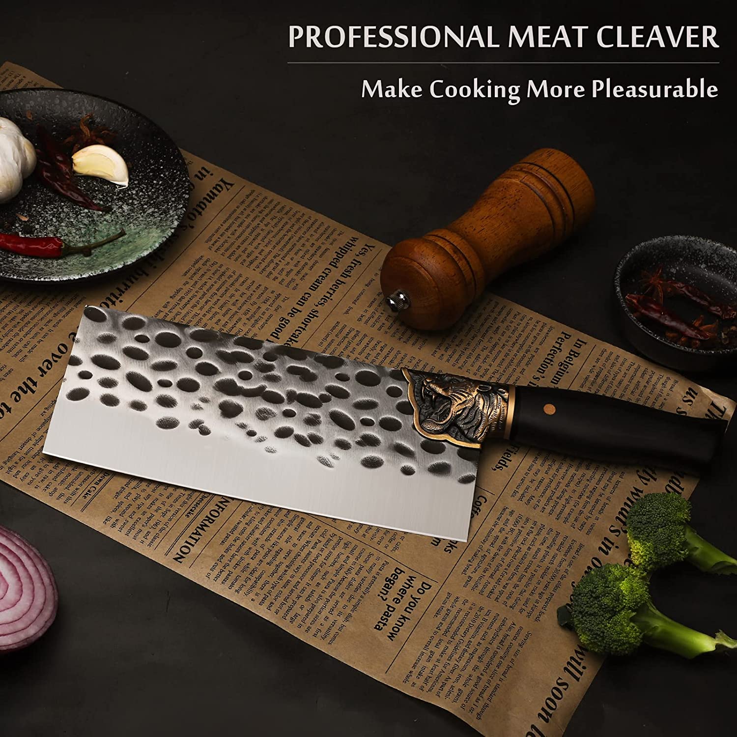 Professional Meat Vegetable Cleaver Hand Forged Butcher knife – HAND FORGED  KNIFE
