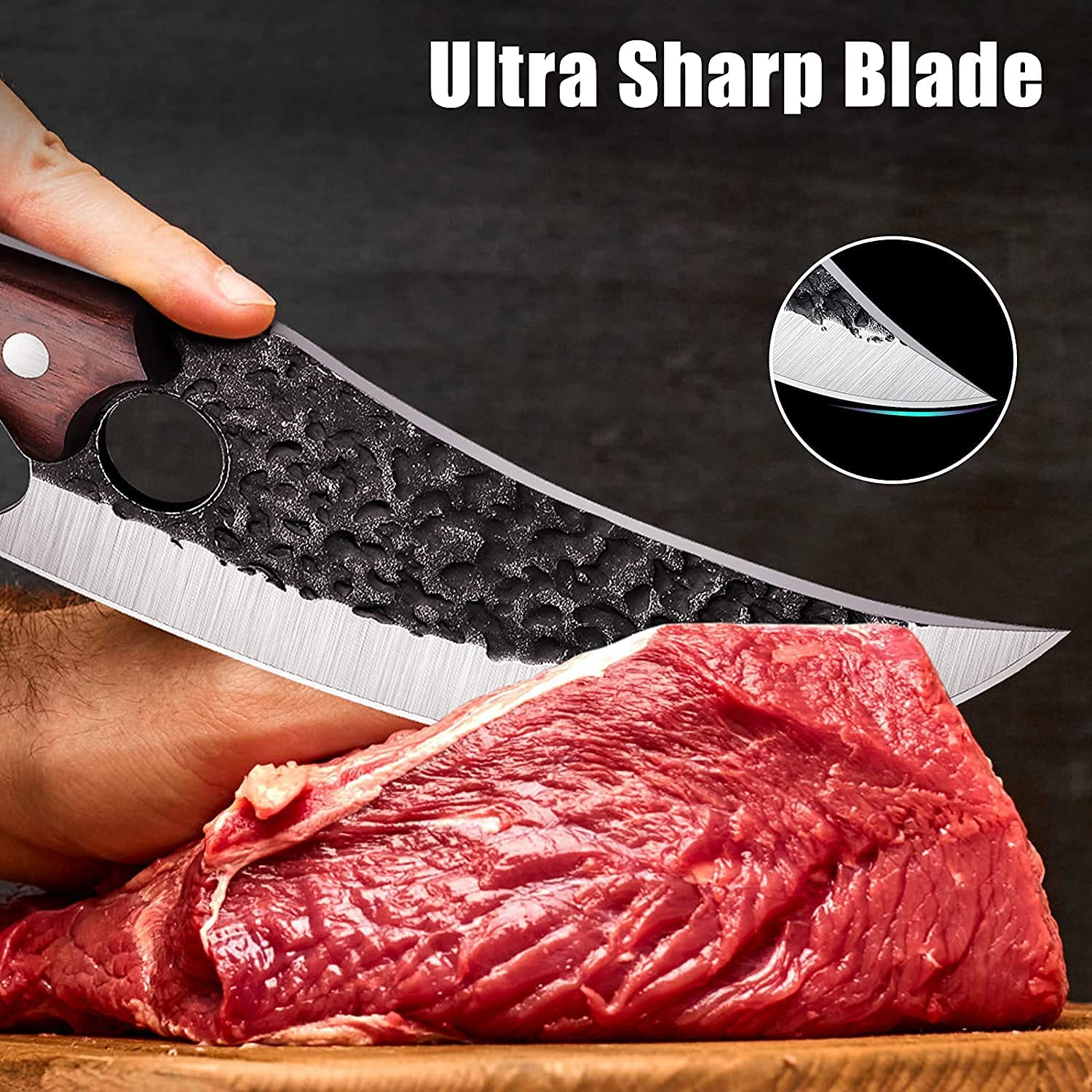 Huusk Kitchen Knife - Perfect for Cutting and Shredding Designed for B –  HAND FORGED KNIFE