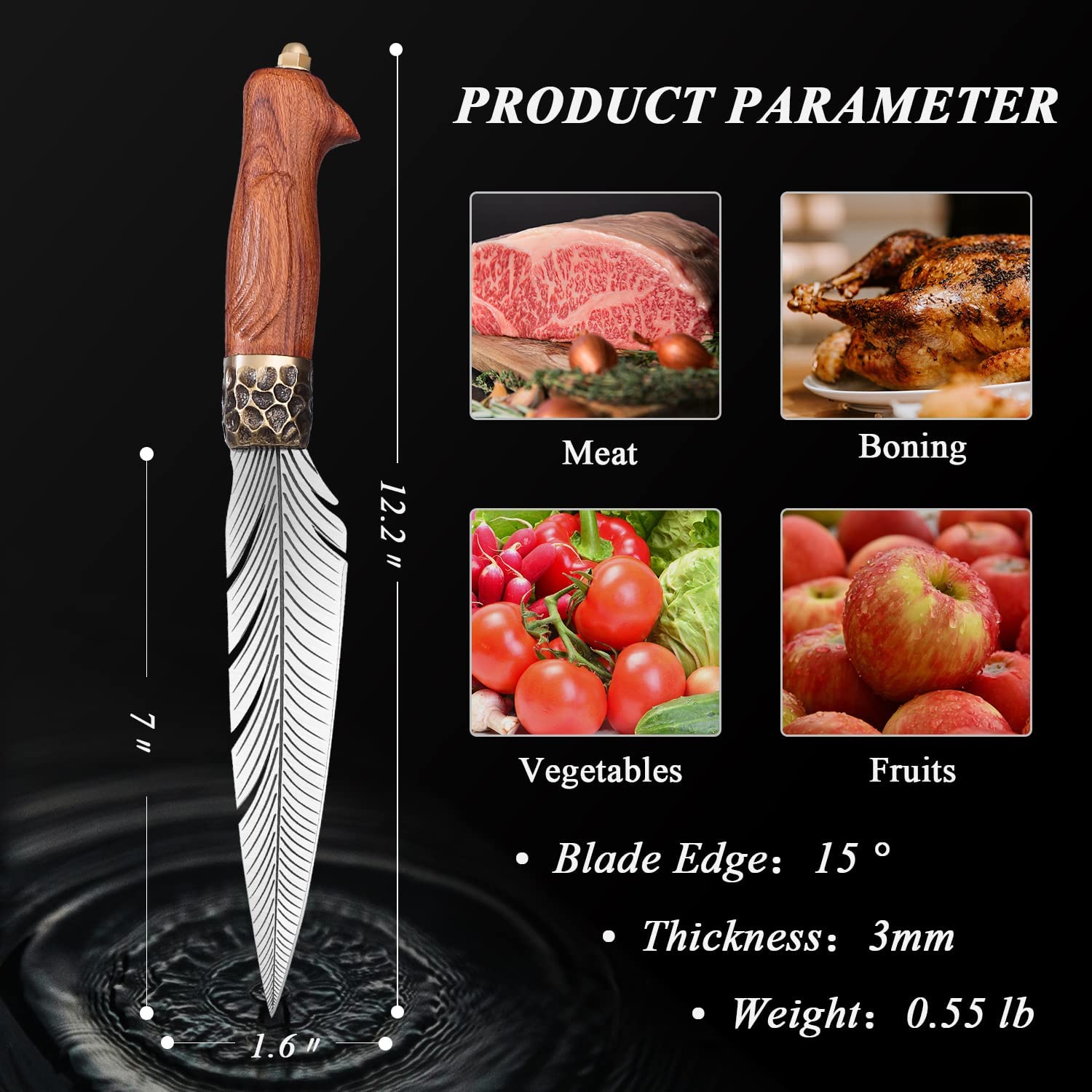 Fruit Knife with Sheath, natural