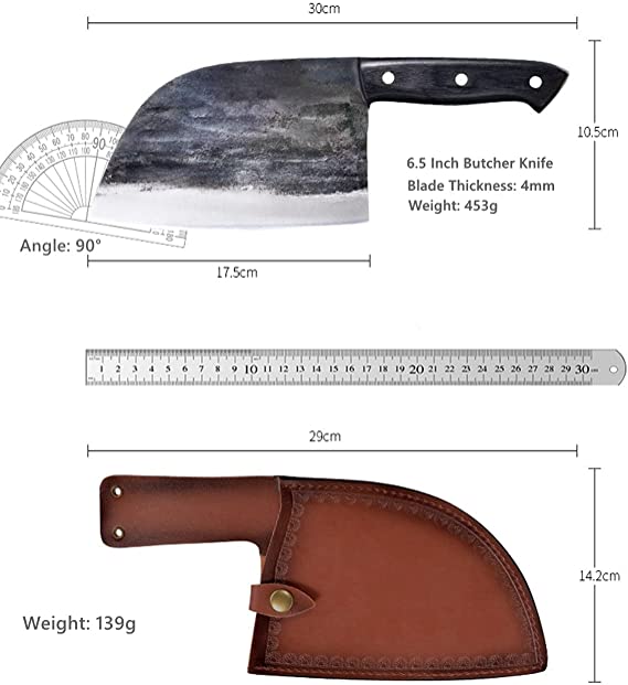 Forging Serbian Chef Knife with Leather Sheath