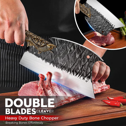 Double Blades Bone Cutting Cleaver