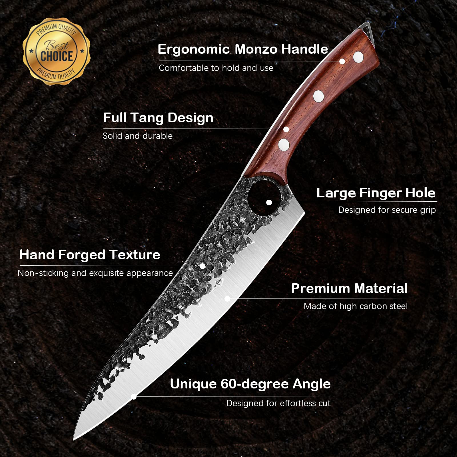 Huusk Japan Knife 8-inch Chef Knife Professional Hand Forged
