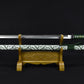 (No Sharp Blade) Japanese 7cr17 Hanada Samurai Green Straight Sword Katana Samurai