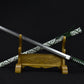 (No Sharp Blade) Japanese 7cr17 Hanada Samurai Green Straight Sword Katana Samurai