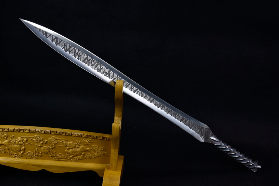 (No Sharp Blade) Shura Sword High Manganese Steel Samurai Straight Sword Katana Samurai