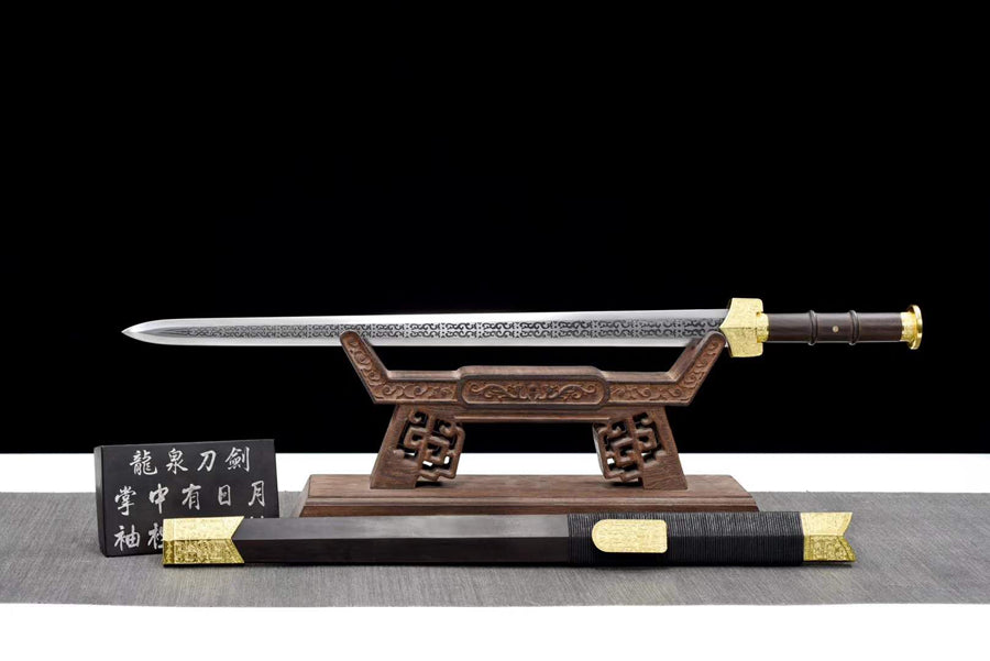(No Sharp Blade) Han Sword High Manganese Steel Samurai Straight Swords Katana Samurai